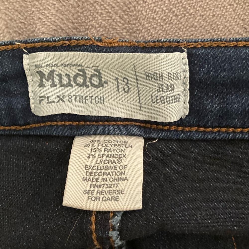 MUDD Dark Wash High Rise Jeggings Size 13